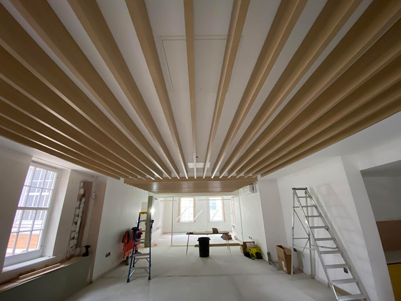 timber slat ceiling derby, slatted timber ceiling, derby timber slatted ceiling company, timber slat wall, timber slat wall panels